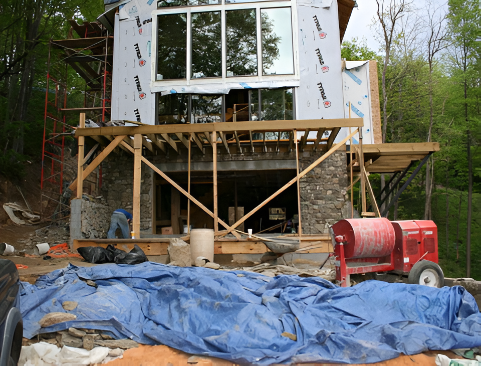 Skilled technician restoring a stone wall for durability and visual appeal